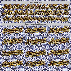 Custom White Black Royal-Gold 3D Pattern Design Rave Party Monogram Geometric Shape Authentic Baseball Jersey