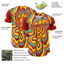 Load image into Gallery viewer, Custom Red Orange Black-White 3D Pattern Design Rave Party Marble Lava Authentic Baseball Jersey
