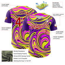 Load image into Gallery viewer, Custom Purple Red-White 3D Pattern Design Rave Party Marble Lava Authentic Baseball Jersey
