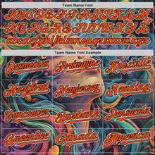 Load image into Gallery viewer, Custom Green Orange Black-White 3D Pattern Design Rave Party Trippy Magic Mushroom Authentic Baseball Jersey
