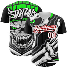 Laden Sie das Bild in den Galerie-Viewer, Custom Black White-Red 3D Pattern Design Burner Costumes Skull Authentic Baseball Jersey
