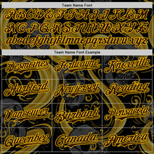 Загрузить изображение в средство просмотра галереи, Custom Black Brown Yellow-White 3D Pattern Design Burner Costumes Skull Authentic Baseball Jersey
