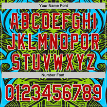 Load image into Gallery viewer, Custom Green Red Blue Black-White 3D Pattern Design Burner Costumes Tribal Authentic Baseball Jersey
