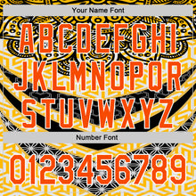 Load image into Gallery viewer, Custom Yellow Orange Black-White 3D Pattern Design Burner Costumes Tribal Authentic Baseball Jersey
