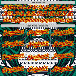 Custom White Red Blue Green-Yellow 3D Pattern Design Burner Costumes Tribal Authentic Baseball Jersey