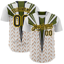 Charger l&#39;image dans la galerie, Custom White Black-Yellow 3D Pattern Design Burner Costumes Lightning Authentic Baseball Jersey
