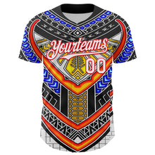 Загрузить изображение в средство просмотра галереи, Custom Black White-Fire Red 3D Pattern Design Burner Costumes Tribal Authentic Baseball Jersey

