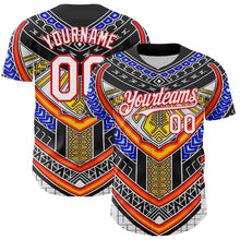 Загрузить изображение в средство просмотра галереи, Custom Black White-Fire Red 3D Pattern Design Burner Costumes Tribal Authentic Baseball Jersey
