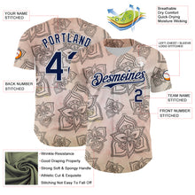 Load image into Gallery viewer, Custom Cream Navy-White 3D Pattern Design Burner Costumes Paisley Bandana Authentic Baseball Jersey
