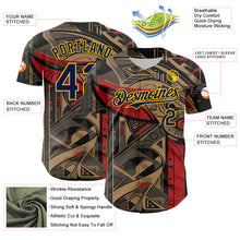 Charger l&#39;image dans la galerie, Custom Black Navy-Yellow 3D Pattern Design Burner Costumes Abstract Shape Authentic Baseball Jersey
