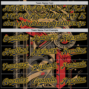 Custom Black Navy-Yellow 3D Pattern Design Burner Costumes Abstract Shape Authentic Baseball Jersey