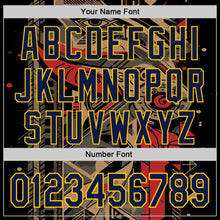Charger l&#39;image dans la galerie, Custom Black Navy-Yellow 3D Pattern Design Burner Costumes Abstract Shape Authentic Baseball Jersey
