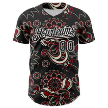 Charger l&#39;image dans la galerie, Custom Black White 3D Pattern Design Burner Costumes Paisley Bandana Authentic Baseball Jersey

