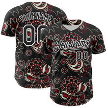 Charger l&#39;image dans la galerie, Custom Black White 3D Pattern Design Burner Costumes Paisley Bandana Authentic Baseball Jersey
