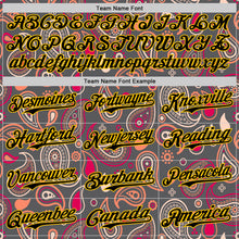 Charger l&#39;image dans la galerie, Custom Steel Gray Black-Yellow 3D Pattern Design Burner Costumes Paisley Bandana Authentic Baseball Jersey
