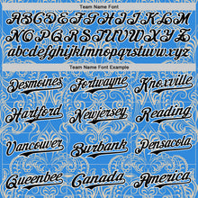 Load image into Gallery viewer, Custom Electric Blue Black-White 3D Pattern Design Burner Costumes Paisley Bandana Authentic Baseball Jersey
