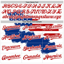 Charger l&#39;image dans la galerie, Custom White Royal-Red 3D American Flag Authentic Baseball Jersey
