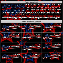 Charger l&#39;image dans la galerie, Custom Red USA Flag Black-Royal 3D America-Inspired Authentic Baseball Jersey
