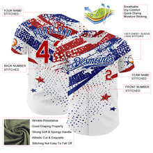 Charger l&#39;image dans la galerie, Custom White Red-Royal 3D American Flag America-Inspired Authentic Baseball Jersey
