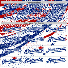 Charger l&#39;image dans la galerie, Custom White Red-Royal 3D American Flag America-Inspired Authentic Baseball Jersey
