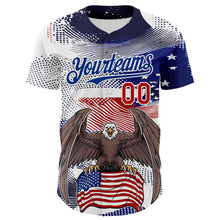 Charger l&#39;image dans la galerie, Custom White Red-Royal 3D American Flag National Symbols Bald Eagle Authentic Baseball Jersey
