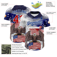 Charger l&#39;image dans la galerie, Custom White Red-Royal 3D American Flag National Symbols Bald Eagle Authentic Baseball Jersey

