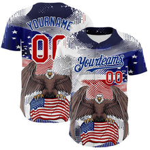 Charger l&#39;image dans la galerie, Custom White Red-Royal 3D American Flag National Symbols Bald Eagle Authentic Baseball Jersey
