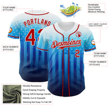 Charger l&#39;image dans la galerie, Custom White Red-Blue 3D American Flag Authentic Baseball Jersey
