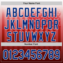 Load image into Gallery viewer, Custom White Royal-Red 3D American Flag Authentic Baseball Jersey
