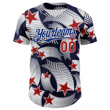 Charger l&#39;image dans la galerie, Custom White Red Navy-Royal 3D American Flag America-Inspired Authentic Baseball Jersey
