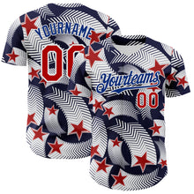 Charger l&#39;image dans la galerie, Custom White Red Navy-Royal 3D American Flag America-Inspired Authentic Baseball Jersey

