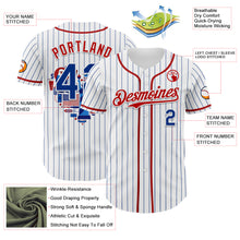 Загрузить изображение в средство просмотра галереи, Custom White Blue Pinstripe Royal-Red 3D American Flag National Symbols Authentic Baseball Jersey
