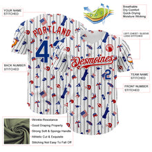 Загрузить изображение в средство просмотра галереи, Custom White Black Pinstripe Royal-Red 3D American Flag National Symbols Authentic Baseball Jersey
