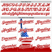 Charger l&#39;image dans la galerie, Custom White Black Pinstripe Royal-Red 3D American Flag Statue Of Liberty Authentic Baseball Jersey
