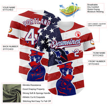 Charger l&#39;image dans la galerie, Custom White Royal-Fire Red 3D Retro American Flag Salute Authentic Baseball Jersey
