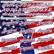 Charger l&#39;image dans la galerie, Custom White Royal-Fire Red 3D Retro American Flag Salute Authentic Baseball Jersey
