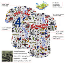 Charger l&#39;image dans la galerie, Custom White Royal-Red 3D American Flag Independence Day National Symbols Authentic Baseball Jersey
