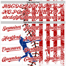 Charger l&#39;image dans la galerie, Custom White Royal-Red 3D American Flag Authentic Baseball Jersey
