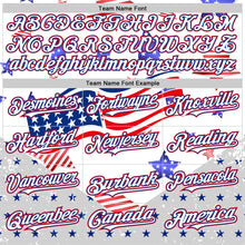 Charger l&#39;image dans la galerie, Custom White Royal-Fire Red 3D American Flag Stars Authentic Baseball Jersey
