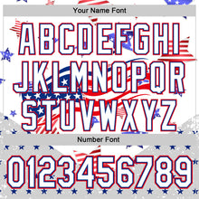 Charger l&#39;image dans la galerie, Custom White Royal-Fire Red 3D American Flag Stars Authentic Baseball Jersey
