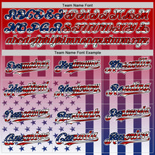 Загрузить изображение в средство просмотра галереи, Custom Red USA Flag Royal Black-White 3D Gradient American Flag Authentic Baseball Jersey
