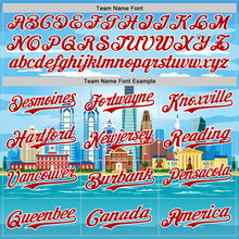 Load image into Gallery viewer, Custom Blue Red-White 3D Pattern Design Philadelphia Cityscape Skyline Authentic Baseball Jersey
