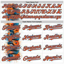 Load image into Gallery viewer, Custom White Orange-Blue 3D Pattern Design Philadelphia Cityscape Skyline Authentic Baseball Jersey
