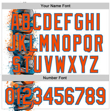 Load image into Gallery viewer, Custom White Orange-Blue 3D Pattern Design Philadelphia Cityscape Skyline Authentic Baseball Jersey
