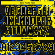 Load image into Gallery viewer, Custom Black Thunder Blue-Light Yellow 3D Pattern Design Splash Authentic Baseball Jersey
