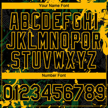 Load image into Gallery viewer, Custom Black Green-Gold 3D Pattern Design Splash Authentic Baseball Jersey
