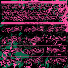 Charger l'image dans la galerie, Custom Black Kelly Green-Pink 3D Pattern Design Splash Authentic Baseball Jersey
