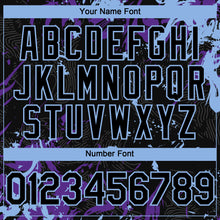 Load image into Gallery viewer, Custom Black Purple-Light Blue 3D Pattern Design Splash Authentic Baseball Jersey
