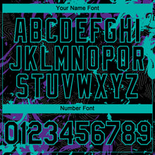 Load image into Gallery viewer, Custom Black Purple-Aqua 3D Pattern Design Splash Authentic Baseball Jersey
