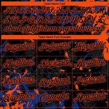Load image into Gallery viewer, Custom Black Royal-Orange 3D Pattern Design Splash Authentic Baseball Jersey
